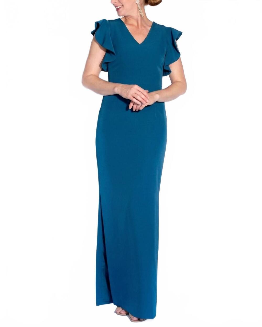 NEW CAMILYN BETH katherine sheath gown in teal